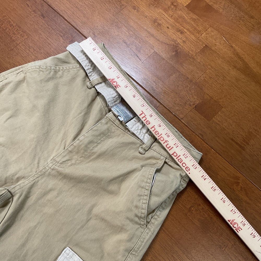 Bershka Women's Cargo Pants Size 4 Tan/Khaki 100% Cotton Cinched - Picture 6 of 9